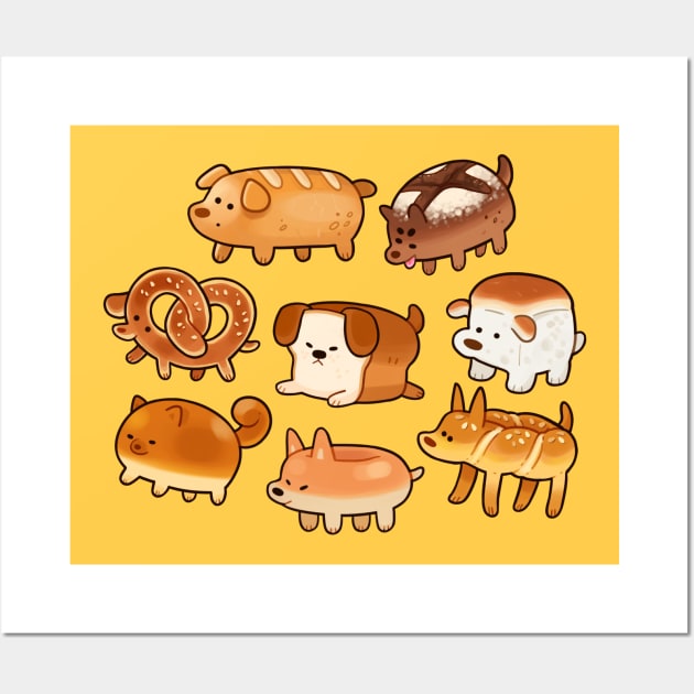 Dog Bread - Circle Wall Art by giraffalope